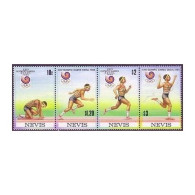 Nevis 569 Ad Strip,MNH.Michel 492-495. Olympics Seoul-1988:Running. - St.Kitts And Nevis ( 1983-...)