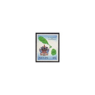Nevis 570, MNH. Michel 500. Independence, 5th Ann. 1988. Map, Arms-birds. - St.Kitts And Nevis ( 1983-...)