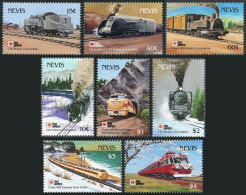 Nevis 676-683,684-685,MNH.Michel 627-634,Bl.36-37. NIPPON-1991.Locomotives. - St.Kitts Und Nevis ( 1983-...)