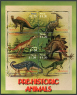 Nevis 1448-1450,1451-1453,MNH. Pre-Historic Animals. - St.Kitts And Nevis ( 1983-...)