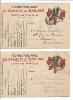 CORRESPONDANCE DES ARMEES DE LA REPUBLIQUE CARTE EN FRANCHISE 1915 DESTINATION CALAIS - Regiments