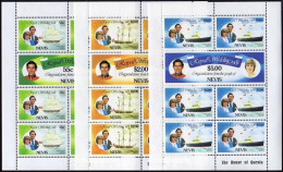 Nevis 135-140 Sheets,MNH.Mi 60-65 Sheets. Prince Charles,Lady Diana Wedding,1981 - St.Kitts E Nevis ( 1983-...)