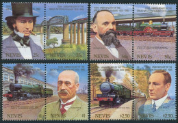 Nevis 438-441,MNH.Michel 306-313. Great Western Railway-150,1985.Engineers. - St.Kitts Y Nevis ( 1983-...)