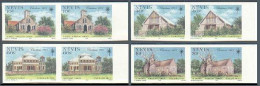 Nevis 456-459 Imperf Pair,MNH.Michel 336B-339B. Christmas 1985,Churches. - St.Kitts And Nevis ( 1983-...)