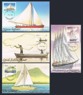 Nevis 114-117 Card-maximums.Michel 39-42. Water Transportation,1980. Ships. - St.Kitts And Nevis ( 1983-...)