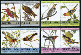 Nevis 407-414 Ab,pairs,MNH.Michel 252-259,268-275 Audubon's Birds 1985.Tanager, - St.Kitts Und Nevis ( 1983-...)