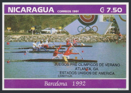 Nicaragua 1933a,hinge. Mi 3156 Var. Olympics Barcelona-1992:Canoeing,overprinted - Nicaragua
