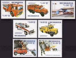 Nicaragua 1477-1483, MNH. Michel 2614-2620. National Fire Brigade, 1985. - Nicaragua
