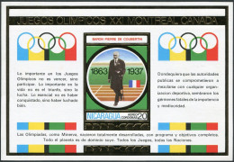 Nicaragua Michel 1899-1901 Bl.88-90, MNH. Olympics Montreal-1976. Coubertin, - Nicaragua