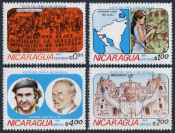Nicaragua 1225-1229,MNH. Mi 2371-2374, Bl.148. Visit Of Pope John Paul II, 1983. - Nicaragua