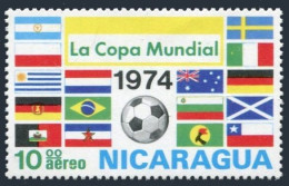 Nicaragua C853, MNH. Mi 1775. World Soccer Cup Munich-1974.Flags Of Participants - Nicaragua