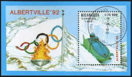 Nicaragua 1804, CTO. Mi 3015 Bl.192. Olympics Albertville-1992. Two-man Bobsled. - Nicaragua