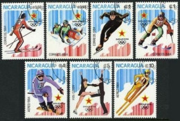 Nicaragua 1319-1325,1328,CTO. Olympics Sarajevo-1984.Biathlon,Bobsledding,Slalom - Nicaragua