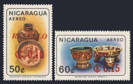 Nicaragua C596-C597, MNH. Mi 1424-1425. Antique Indian Artifacts,new Value,1967. - Nicaragua