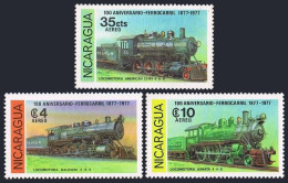 Nicaragua C938-C940, MNH. Michel 2033-2035. Railroad 1978. Locomotives. - Nicaragua