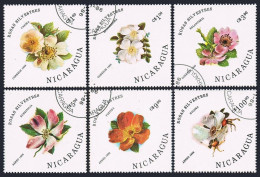 Nicaragua 1494-1499,CTO.Michel 2631-2636. Flowers 1986.Roses. - Nicaragua