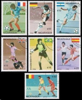 Nicaragua C1143-C1149, CTO. Michel 2724-2730. World Soccer Cup Mexico-1986. - Nicaragua