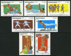 Nicaragua 1253-1259,CTO. Pan-American Games.1983.Baseball,Water Polo,Basketball, - Nicaragua