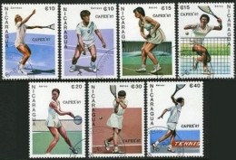 Nicaragua 1624-1630, CTO. Michel 2782-2788. CAPEX-1987. Tennis Players. - Nicaragua