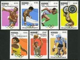 Nicaragua 1201-1208,CTO.Olympics Los Angeles-1984.Boxing,Gymnast,Running,Bicycle - Nicaragua