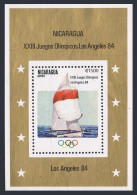 Nicaragua 1208, MNH. Michel 2353 Bl.147. Olympics Los Angeles-1984. Sailing. - Nicaragua