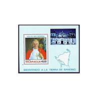 Nicaragua 1229 Sheet, MNH. Michel 2375 Bl.148. Visit Of Pope John Paul II, 1983. - Nicaragua