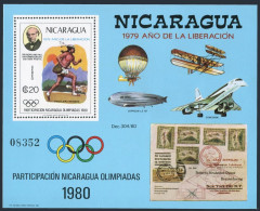 Nicaragua C970J Mi Bl.111, MNH. Year Of Liberation, Rowland Hill, Olympics-1980. - Nicaragua