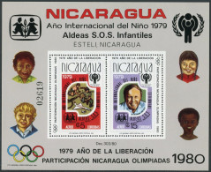 Nicaragua C970,MNH. Mi Bl.110A. IYC-1979, Olympics-Lake Placid-1980,Moscow-1980. - Nicaragua