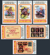 Nicaragua 1102-1102E, MNH. Olympics Lake Placid-1980, Moscow-1980. Rowland Hill. - Nicaragua