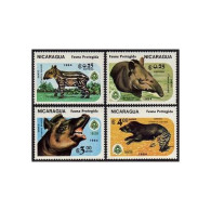 Nicaragua 1391-1394, MNH. Mi 2549-2552. Wildlife Conservation, 1984. Tapirus. - Nicaragua