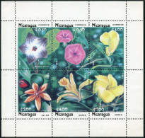 Nicaragua 1454-1459a Mini Sheet, MNH. Michel 2586-2591B Klb. Flowers 1985. - Nicaragua