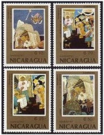 Nicaragua 1671-1674, MNH. Mi 2839-2842. Christmas 1987. Paintings By L. Saenz. - Nicaragua