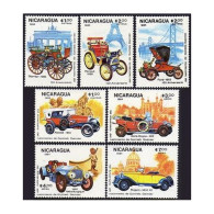 Nicaragua 1359-1365, MNH. Mi 2512-2518. Gottlieb Daimler-150, 1984. Vintage Cars - Nicaragua