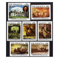 Nicaragua 1164-66,C1015-18,MNH. Mi 2285-2291. George Washington, 1982. Paintings - Nicaragua