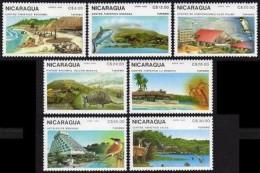 Nicaragua 1757-1764, MNH. Michel 2926-2932, Bl.182. Tourism 1989. Views, Fauna. - Nicaragua