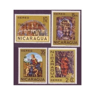 Nicaragua C655-C658, MNH. Paintings Overprinted. By Fra Angelo, Michelangelo, - Nicaragua