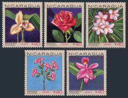 Nicaragua C626-C630, MNH. Michel 1454-1458. National Flowers 1967, Rose, Orchid, - Nicaragua