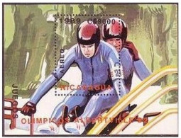 Nicaragua C1187, MNH. Mi 2958 Bl.185. Olympics Albertville-1992. Two-man Luge. - Nicaragua