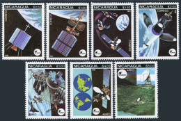Nicaragua 1129-1132,C989-C991, MNH. Mi 2224-2230. Space, 1981. Satellites,Globe. - Nicaragua