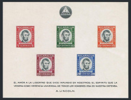 Nicaragua 828a,C442a, MNH. Michel Bl.52-53. President Abraham Lincoln-150, 1960. - Nicaragua