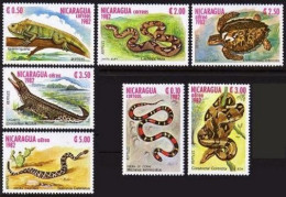 Nicaragua 1195-1197, C1034-C1037, MNH. Mi 2335-2341. Reptiles 1982. Turtle, Boa, - Nicaragua