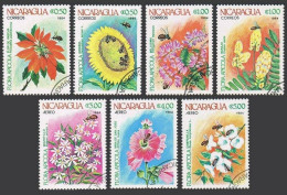 Nicaragua 1337-1343, CTO. Michel 2490-2496. Bee-pollinated Flowers 1984. - Nicaragua