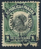 USA Panama Canal Zone 38, Used. Michel . Columbus Overprinted, 1912. - Panamá