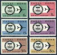 Panama Canal Zone C42-C47, Hinged. Mi 159/166. Air Post 1965. Seal, Jet Plane. - Panama