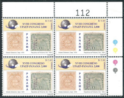 Panama 883 Plate Block, MNH. 18th UPAEP Congress In 2000. 2001.  - Panama