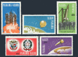 Panama 469-469D,MNH.Michel 892-896. Italy In Space,1966.San Marco Satellite. - Panamá