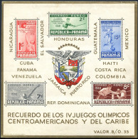 Panama C47a,MNH-cut. Mi Bl.1. Central American Caribbean Games,1938. Basketball, - Panamá
