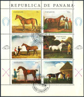 Panama 494 Af Sheet,CTO.Mi 1118-1123 Klb. Famous Race Horses,1968. - Panamá