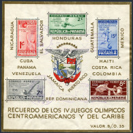 Panama C47a, Used. Mi Bl.1. Central American Caribbean Games, 1938. Basketball, - Panamá