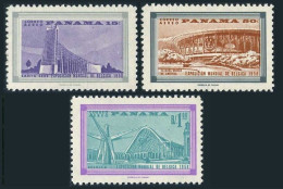 Panama C207-C209, MNH. Michel 534-536. EXPO Brussels-1958. Pavilions. - Panama